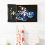 Gefeliciteerd fotospeler met Football afstuderen Spandoek (Insitu)