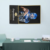Gefeliciteerd fotospeler met Football afstuderen Spandoek (Beurs)