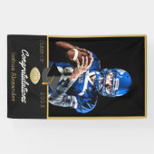 Gefeliciteerd fotospeler met Football afstuderen Spandoek (Horizontaal)