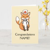 Gefeliciteerd Fox Nurse Gepersonaliseerde Sjabloon (Gele Bloem)