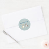 Gefeliciteerd Franse, buldog Ronde Sticker (Envelop)