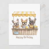 Gefeliciteerd Franse Bulldog Lemonade Kraam Briefkaart (Voorkant)