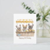Gefeliciteerd Franse Bulldog Lemonadestand Briefkaart (Staand voorkant)