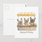 Gefeliciteerd Franse Bulldog Lemonadestand Briefkaart (Voorkant / Achterkant)