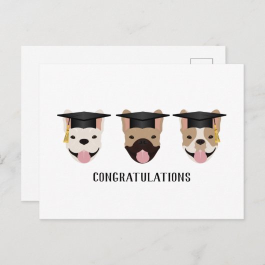 Gefeliciteerd Franse Bulldoggen Briefkaart (Voorkant / Achterkant)