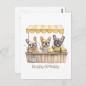 Gefeliciteerd Franse Bulldoggen Limonadestand Briefkaart (Voorkant / Achterkant)