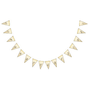 Gefeliciteerd! Franse met de hand bekistende goudo Vlaggetjes