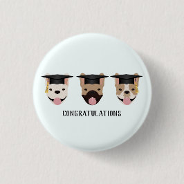 Gefeliciteerd, French Bulldogs Ronde Button 3,2 Cm