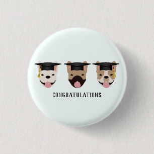 Gefeliciteerd, French Bulldogs Ronde Button 3,2 Cm