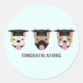 Gefeliciteerd, French Bulldogs Ronde Sticker