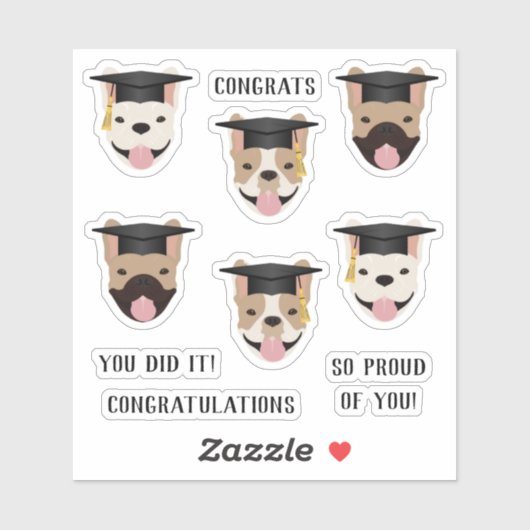Gefeliciteerd, French Bulldogs Sticker (Vel)