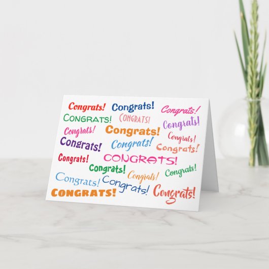Gefeliciteerd Fun Bright Kleurrijke Blank Kaart (Voorkant)
