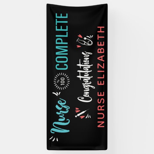 Gefeliciteerd Funny Nursing Afstuderen Spandoek (Verticaal)