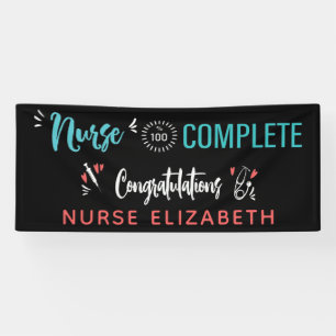 Gefeliciteerd Funny Nursing Afstuderen Spandoek