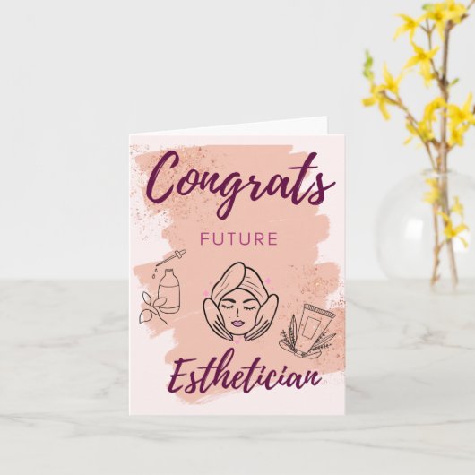 Gefeliciteerd Future Esthetician Kaart (Gele Bloem)