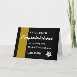 Gefeliciteerd Fysiotherapie Gold Stripe Kaart