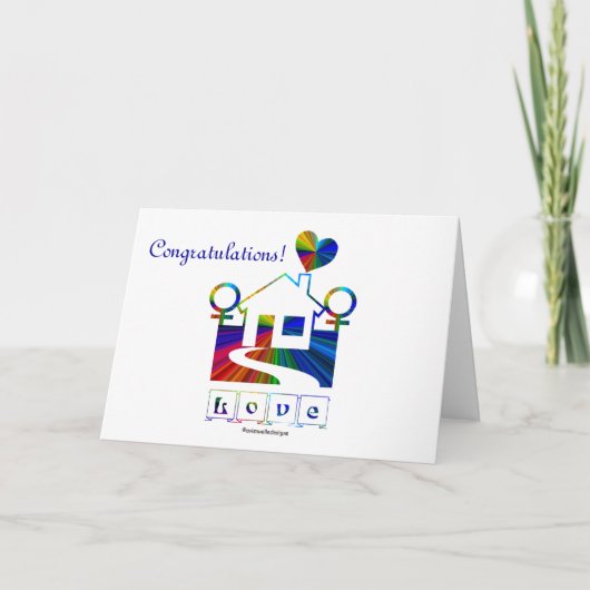 Gefeliciteerd!-Gay Marriage Rainbow House / Quote Kaart (Voorkant)