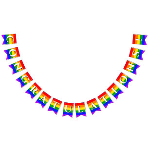 Gefeliciteerd Gay Pride Rainbow Bunting Banner
