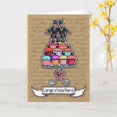 Gefeliciteerd - Gay Wedding Couple cupcakes Kaart (Gele Bloem)