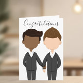 Gefeliciteerd Gay Wedding Interraciale Mannen Coup Kaart