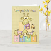 Gefeliciteerd Geboorte van Baby Meisje Kaart - Sch (Gele Bloem)