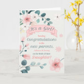 Gefeliciteerd geboorte van een Daughter Peach Blos Kaart (Gele Bloem)