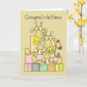 Gefeliciteerd Geboorte van een tweeling Kaart - Sc (Gele Bloem)