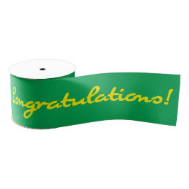 Gefeliciteerd Geel Casual Schrift Grosgrain Lint