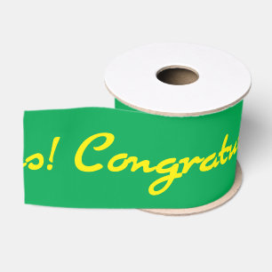 Gefeliciteerd Geel Casual Schrift Grosgrain Lint