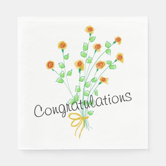 Gefeliciteerd, geel papier servet (Voorkant)