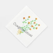 Gefeliciteerd, geel papier servet (Hoek)