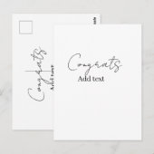 Gefeliciteerd gefeliciteerd afgestudeerd naam datu briefkaart (Voorkant / Achterkant)