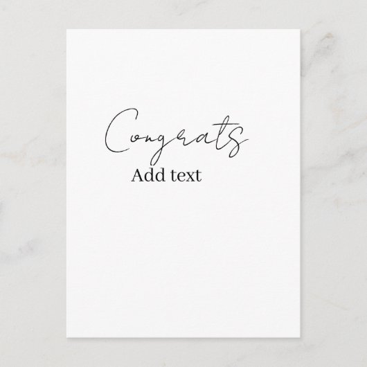 Gefeliciteerd gefeliciteerd afgestudeerd naam datu briefkaart (Voorkant)