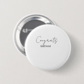 Gefeliciteerd gefeliciteerd afgestudeerd naam datu ronde button 5,7 cm (Voorkant /achterkant)