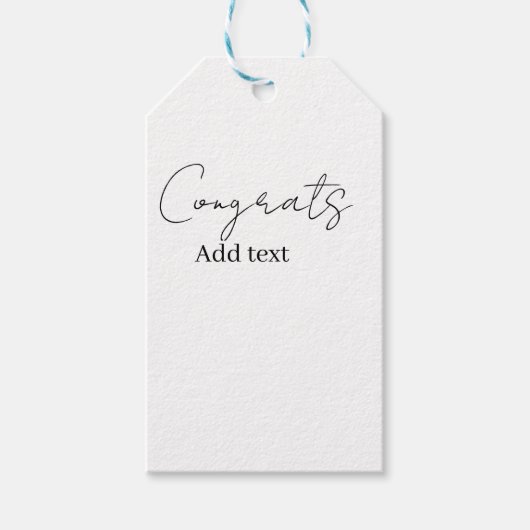 Gefeliciteerd gefeliciteerd afgestudeerde naam dat cadeaulabel (Voorkant)