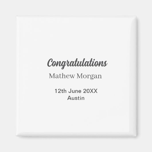 Gefeliciteerd gefeliciteerd afstuderen naam jaar k magneet (Voorkant)