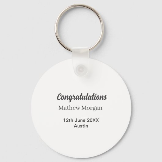 Gefeliciteerd gefeliciteerd afstuderen naam jaar k sleutelhanger (Voorkant)