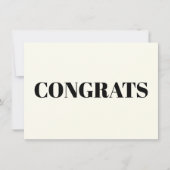 Gefeliciteerd, Gefeliciteerd, zwart ivoor modern Notitiekaartje (Voorkant)