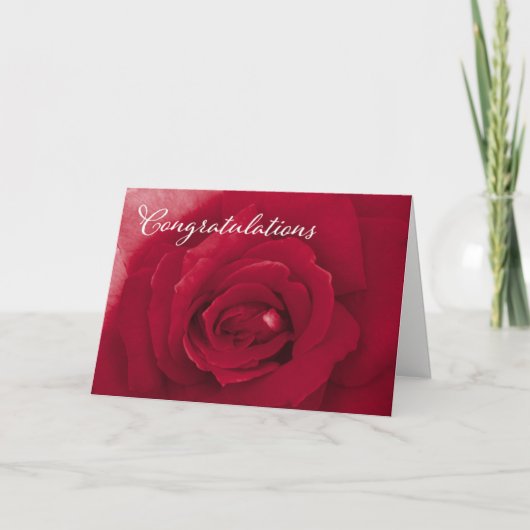 Gefeliciteerd - Generaal - Red Rose Feestdagen Kaart (Voorkant)