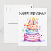 Gefeliciteerd | Geniet van je taart Briefkaart (Voorkant / Achterkant)