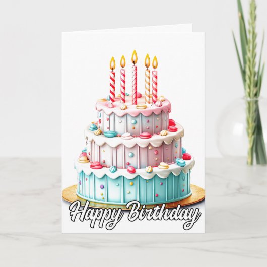 Gefeliciteerd | Geniet van je taart Kaart (Voorkant)