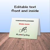 Gefeliciteerd gepersonaliseerd fietsen kaart