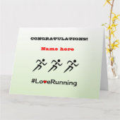 Gefeliciteerd gepersonaliseerde runner's kaart (Gele Bloem)