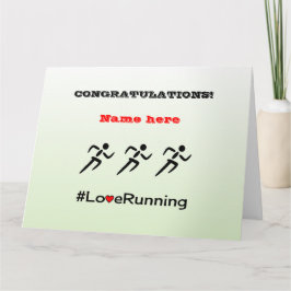 Gefeliciteerd gepersonaliseerde runner's kaart