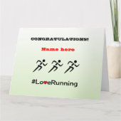 Gefeliciteerd gepersonaliseerde runner's kaart (Voorkant)