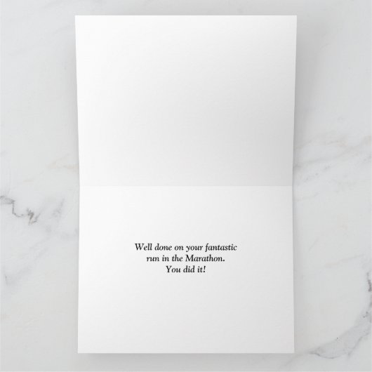 Gefeliciteerd gepersonaliseerde runner's kaart (Binnen)