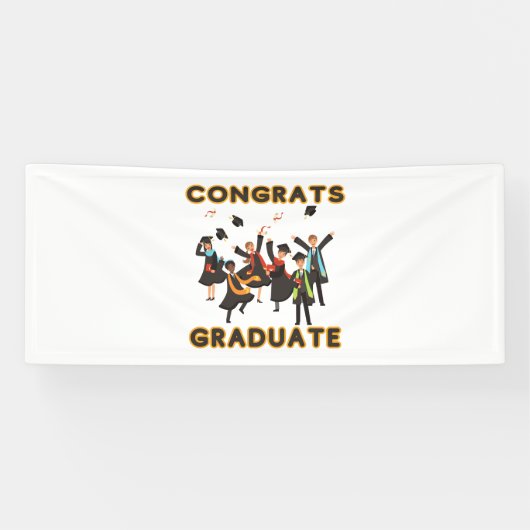 Gefeliciteerd Geslaagd 2.5x6 Vinyl Banner (Horizontaal)