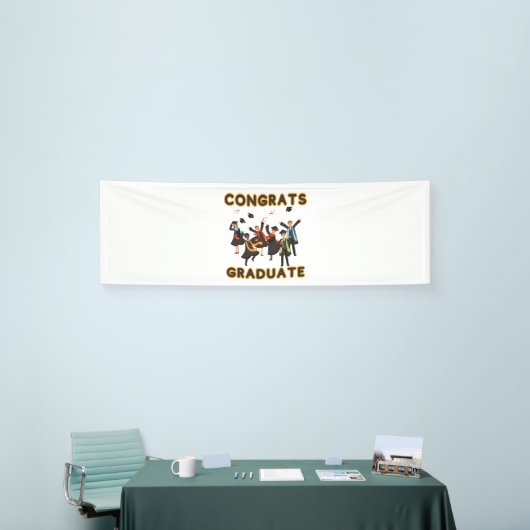 Gefeliciteerd Geslaagd 2.5x8 Vinyl Banner (Beurs)