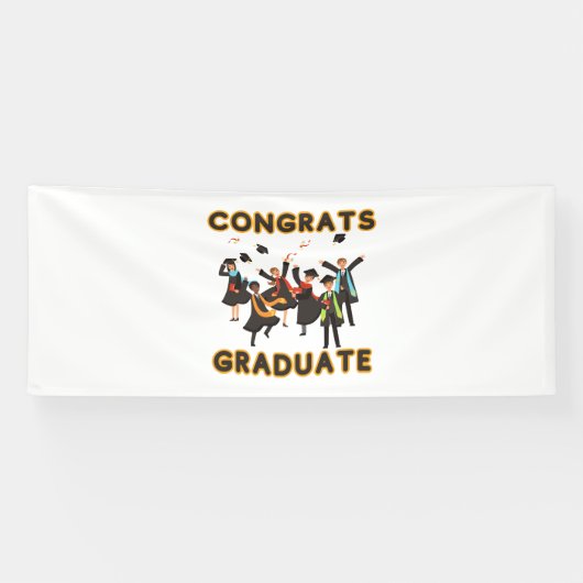 Gefeliciteerd Geslaagd 4x10 Vinyl Banner (Horizontaal)