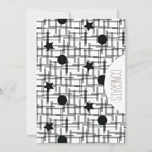 Gefeliciteerd Geslaagd Abstracte Monochrome Sterre Kaart (Voorkant)